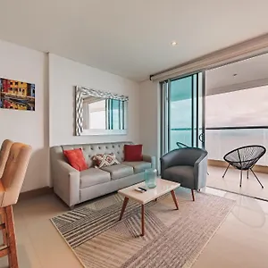 Apartamento Magnifico Apto De 1 Habitacion Con Vista Inmejorable Al Mar En Bocagrande, Cartagena